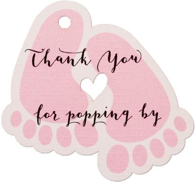 China Reused thank you for the next baby feet tags for birthday party favors decorations for sale