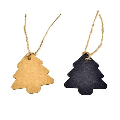 China Hot Selling Wholesale Recycled Kraft Paper Label Christmas Tree Tags For DIY Decoration And Package for sale