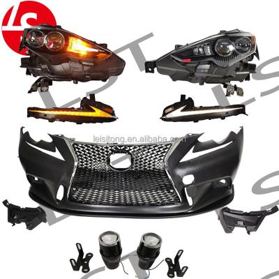 China Plastic+ABS Body Kit For LEXUS 2013-2015 IS200T UPGRADE F-SPORT Grill Bumper Dual Lens Headlight for sale