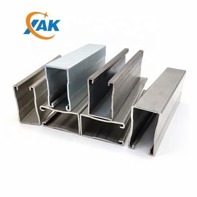 China Construction XAK 316 stainless steel strut plain / slotted channel c u section metal profile for sale