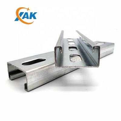 China Structural steel unistrut 41*21 channel slotted with rib C metal steel profile cold rolled beam for sale