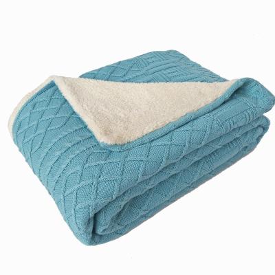 China Flame Retardant Printed Cotton Flannel Lightweight Knit Blanket Soft Feeling Yarn Blanket for sale