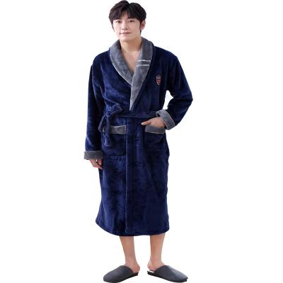 China Hot Lady Men Lengthen And Flame Retardant Winter Lovers Kimono Bathrobe Sleepwear Thicken Long Robe Flannel Casual Nightgown Homewear for sale