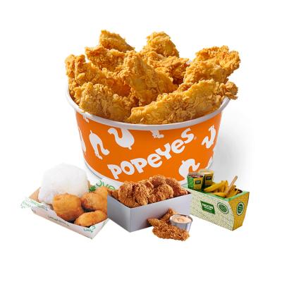 China 32oz 48oz 65oz 130oz 170oz Custom Print Pail Fried Chicken Tray Wings Paper Disposable Paper Pail for Food Packing Factory for sale