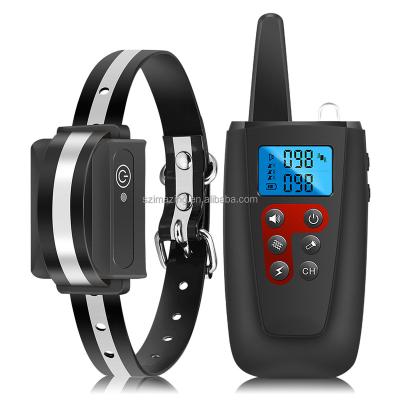 China Plastic Dog Training Collar with Remote and Rechargeable Dog Shock Collar with 3 Training Modes, Sound Signal, Vibration for Dogs for sale