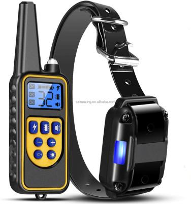 China Rechargeable and Rainproof Plastic Remote Dog Training Collar Dog Collar with Beep, Vibrate, Static Charge, Electronic Shock Collar for sale