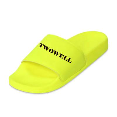 China 2019 Hot Selling Anti-odor Custom Logo Slide Sandals Neon Match Apparel for sale