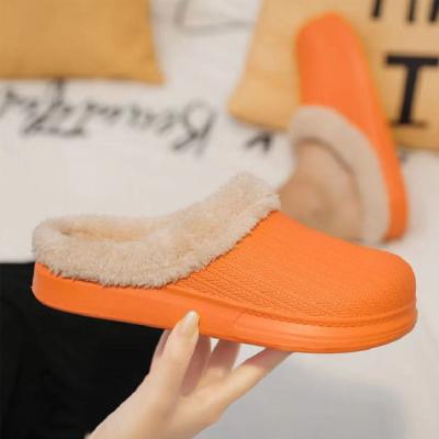 China Anti-odor Japan and Korea style inner fur anti slip clogs slippers men and women waist for sale