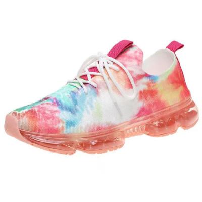 China Wholesale USA fashion design Anti-odor walking outdoor tiedye knitting breathable air sports shoes women's fashion sneakers for sale