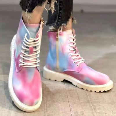 China 2021 Anti-slippery hot booties lace up link dye cool girl boots insole shoes strap link dye studded boots for sale