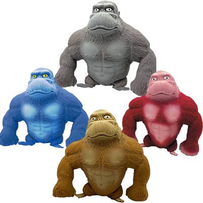 China Gorilla Doll Decompression Squeeze Animal Toy Latex Chimpanzee Jungle Animal Hot Selling Children's Stress Relaxation Doll Toy Gift for sale