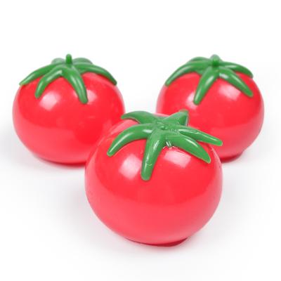 China Brand New Tomato Soft Toy Children Anti-stress Fruit Anti-stress Simulation Toy Sticky Ball Slowly Rising Ball Gift for sale