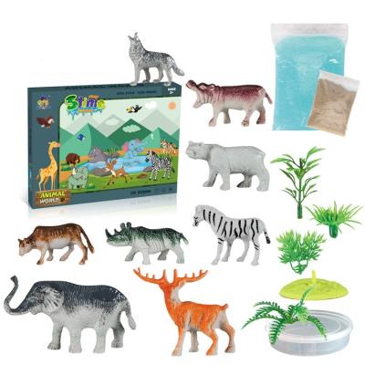 China Reduce Stress Non-Toxic 2021 New Arrival 3D DIY Children Soft Plasticine Mud Animal Landscaping Set for sale