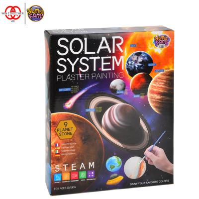 China Plaster Best Selling Hot Selling High Quality Diy Children's Planet Painting Toy Plaster Paint Set For Children for sale