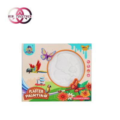 China Hot-selling DIY Painting Set Amazon Plaster Series Painted Animal Butterfly Round Plaster Colorful Educational Toys for sale