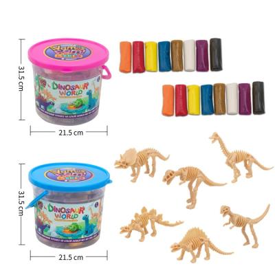 China Wholesale Wheat Flour Game Dough Set Assembly Children Dinosaur Skeleton Clay Toy With Puzzle Game for sale