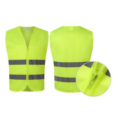 China ANSI Standard Mens Hi Visibility Tops Force Safety Vest With Logo Custom Tool Reflective Vest With Zipper for sale