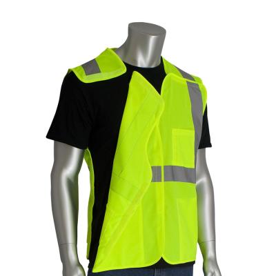 China Yellow Orange High Visibility Net Safety Loose Vest Reflective Safety Vest for sale