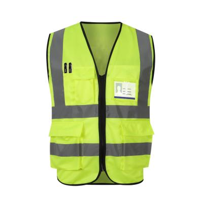 China Worker High Visibility Multi Pocket Reflective Vest Coveralls Knitting Vest seguridad chalecos fluorescent high visibility vest for sale