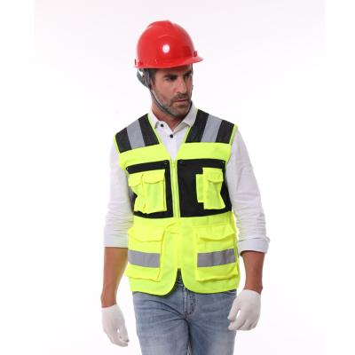 China High Visibility Design Free Logo Safety Mum Visibility Vest With 8 Pockets for sale