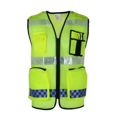 China High Visibility ANSI / isea fluorescence mesh fabric with pocket workplace or road reflectve Cheaper safety vest for sale