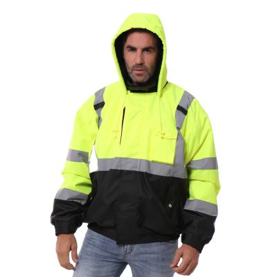 China Custom Made Belt Two Tone Reliable Men Jacket Winter Safety Reflective Jackets Waterproof for sale