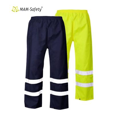 China Wholesale High Visibility PU Fabric Work Wear ANSI Waterproof Reflecting Workplace Or High Visibility Road Pants for sale