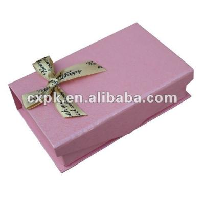 China Recyclable Supply Magnet Box, Gift Paper Box, Pink Color, Bow Decorated for sale