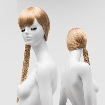 China Wholesale Silky Straight Wave Long Braided Synthetic Wig Blonde Hair Wigs For Mannequin Display for sale