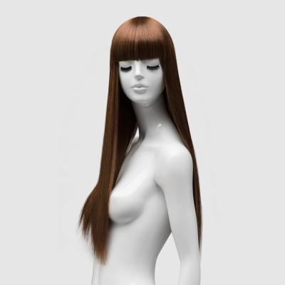 China Wholesale High Quality Silky Straight Hair Long Synthetic Wig Wave Hair Straight Wig For Mannequin Heads for sale