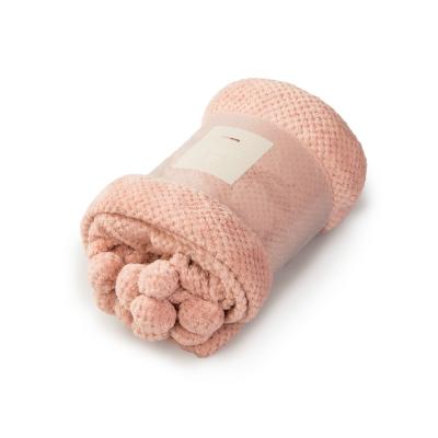 China Anti-pilling Hot Selling Custome Knitted Baby Blanket Travel Blankets For Winter for sale