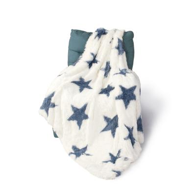 China Star Print Anti-pilling Polyester Sublimation Plush Baby Blanket Picnic Blankets For Winter for sale