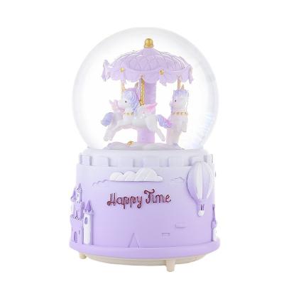 China China Castle Music Box Children's Birthday Gift Student Creative Gift Desktop Ornament Carousel Music Crystal Ball for sale