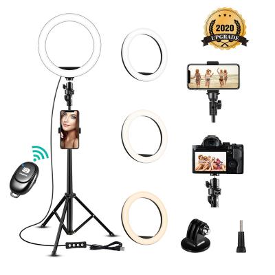 China 7 in 1 8.0 inch Selfie Ring Light with Tripod Stand&Cell Phone Holder for Live Stream /Makeup/YouTube Video Selfie Ring Light 01 for sale