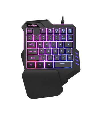 China RGB One-Handed Keyboard and Mouse Set Game Artifact USB Manipulator Photoelectric Recording Macro Chicken Throne Set RGB One-Handed Keyboard and Mouse Set for sale