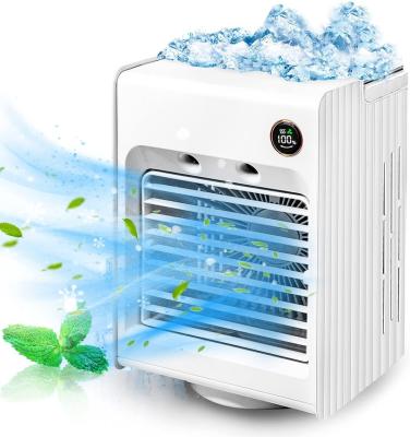 China With Shake Head Function 2022 Newest USB Rechargeable Portable Water Air Coolers Mini Ice Air Conditioner Fan With Shake Head Function for sale