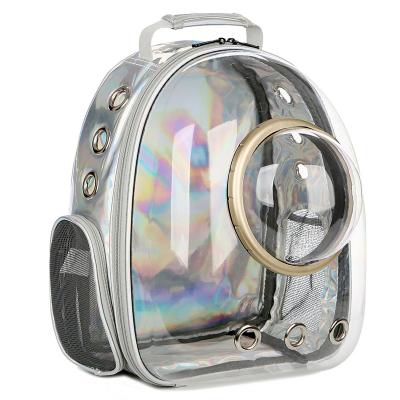 China Viable fashion laser space capsule waterproof transparent cat backpack for pet bubble for sale