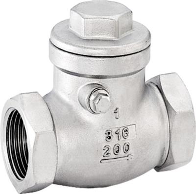 China Screwed End Stainless Steel Check Valve ,  Swing Type Check Valves 1/2” - 3 Inch for sale