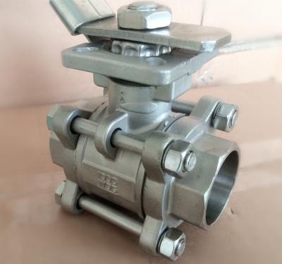 China Socket-Welding Three-PC Floating Ball Valve with ISO5211Mounting Pad 1000WOG for sale