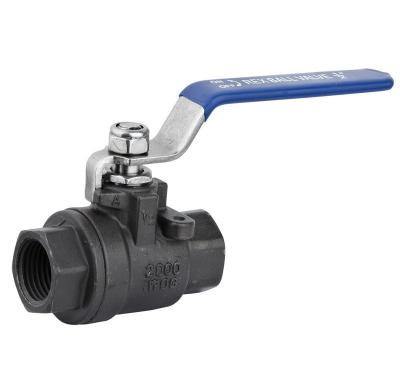 China Full Port 2 PC Carbon Steel Female Threaded Ball Valve NPT / BSPT / BSPP for sale