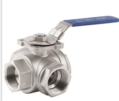 China Reduce Port 1000WOG CF8M 3 Way Ball Valves  PN69 ISO - Direct Mount Pad for sale