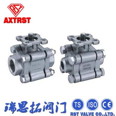 China 1 Inch 3PC Type Theaded End ISO 5211 Ball Valve Direct Mounting Pad 2000psi for sale