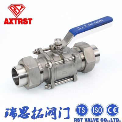 China 3PCS-Type Floating Ball valve B/W End stainless steel material , lever operated for sale