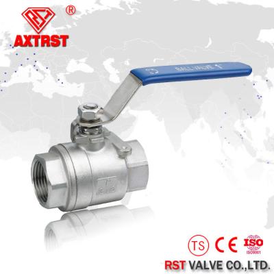 China S.S.2 pc type Ball Valve threaded end BSPT / BSPP / NPT 316 / 304 lever operated for sale