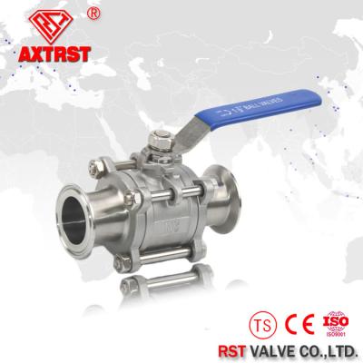 China Full Port 3PC Stainless Steel Ball Valve With Clamp ends 1000WOG floating ball valve for sale