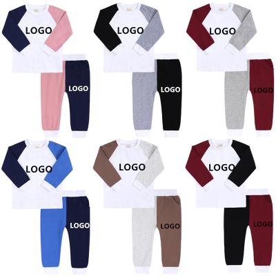 China LOGO Custom Cotton Long Sleeve Baby Kids Boys Girls Pajamas Clothing Sets Casual Girl's Clothing Sets Tops With Pants 2pieces Outfits for sale