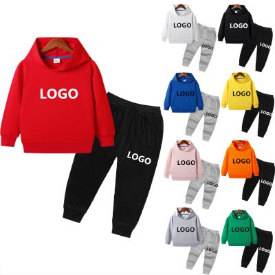 China Toddler Set LOGO Custom Kids Wear Baby Cotton Sweatshirt Pants Suit Autumn Long Sleeved Hoodies Set Girls Boys Children Sportswear for sale