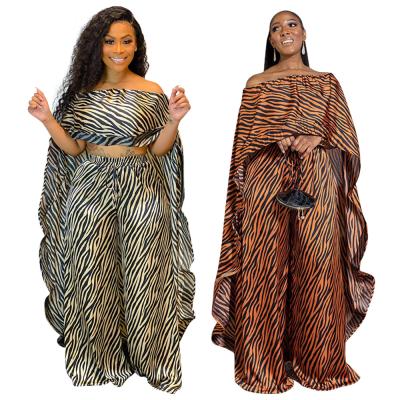 China Womens Sets Anti-Static Strapless Women Africa Clothes 2 Piece Summer Sets For Women Long Crop Top Wide Leg Pants Loose Party Sets RS00696 for sale