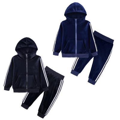 China Boys Clothing Sets Casual Autumn Winter Boys Clothes Casual Set Velvet Hooded Tracksuit For Sport Suits Toddler Kids Boys Jogging Suit for sale