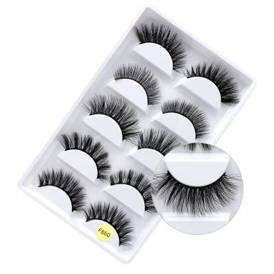 China High Quality F-5 Pairs Mink Eyelashes 3D Faux Eyelashes Lashes High Quality Thick Natural Fluffy Beauty Mink Eyelash Vendor Hand Made Lashes for sale